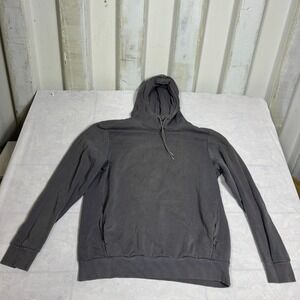 Puma Mens Pullover Hoodie Charcoal Gray Fleece Logo Long Sleeve Classic Size L